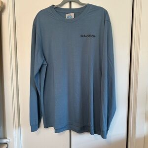 What the Fin Men’s slate blue long sleeve tee, size large.